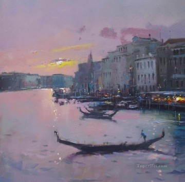 El paisaje marino abstracto del Gran Canal de Venecia Pinturas al óleo